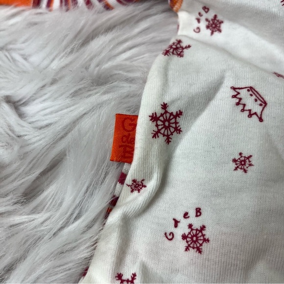 NWOT Christmas White & Orange Striped Baby Onesie - G de B - Picture 6 of 10